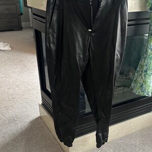 Women’s BAR III Black faux Leather Pants